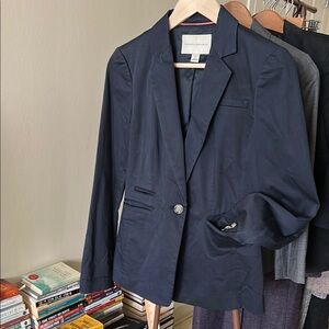 Banana Republic Women's Cotton Navy Blazer